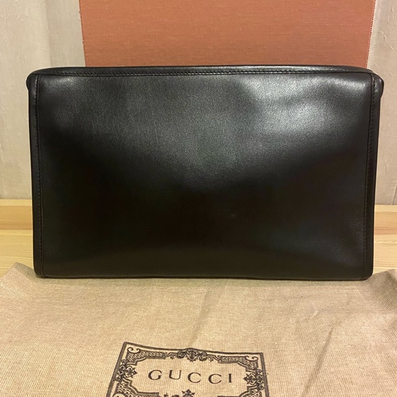 NEW GUCCI SMOOTH LEATHER COSMETIC CASE/CLUTCH - Picture 5 of 10